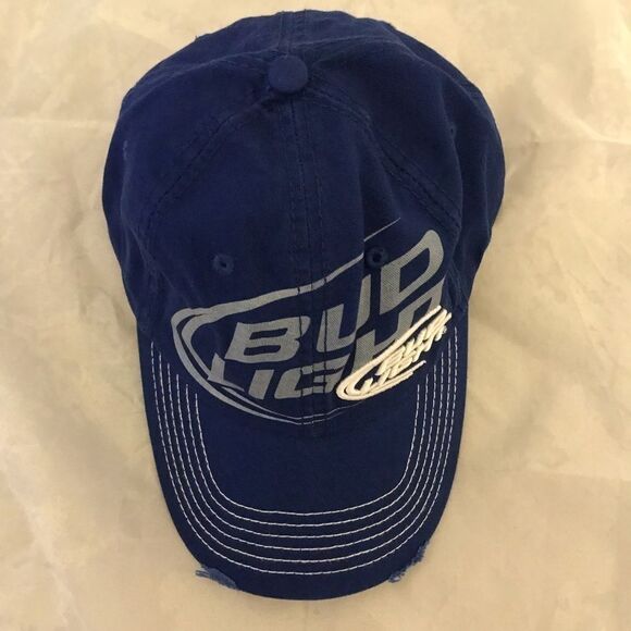Bud Light Beer Blue & White Logo Baseball Hat - Picture 5 of 11